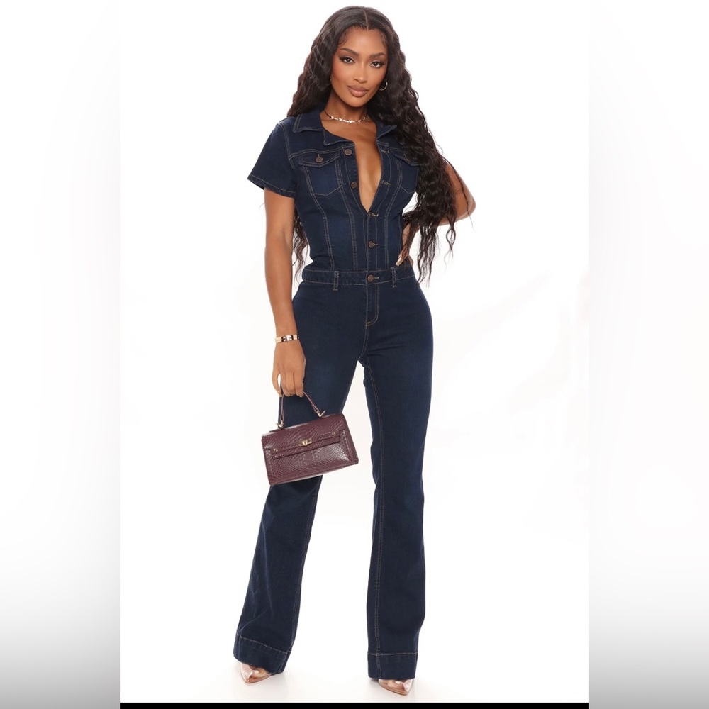 Fashion nova denim jumpsuits
